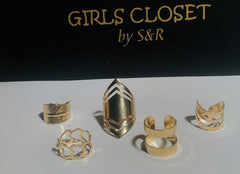 GC Pack Of 5 Adjustable Gold Boho Rings GC Pack Of 5 Adjustable Gold Boho Rings