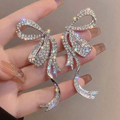 Sparkling Bow Knot Rhinestone Premium Earrings