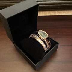 Luxurious Serpent Stainless Gold / Silver Plated Rhinestone Snake Head Watch