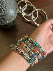 Handcrafted Oxidized Charming Silver Bangles