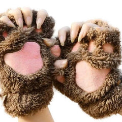 Winter Wind Break Mitten Fluffy Gloves (Premium)