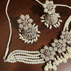 Classic Silver Plated Premium Choker Set Floral Vibe