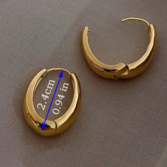 Gold & Bold Oval Chunky Hoop Classic Earrings