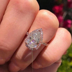 MIA Water Drop Oval Silver Plated Luxury Ring