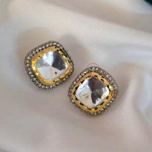 Indian Uncut Polki Real Kundan Deluxe Earrings