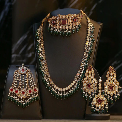 DEEWANI Kundan Studded Deluxe Bridal Set