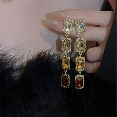 3D Multi Colored Rhinestone Studded Premium Earrings