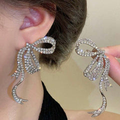 Sparkling Bow Knot Rhinestone Premium Earrings