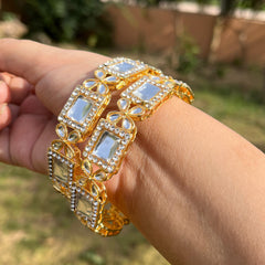 GC Pack Of 2 Deluxe Kundan Crystal Bling Bangles