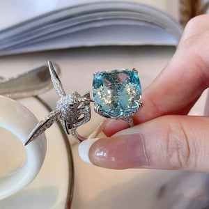 CERSEI Aqua Sparrow Deluxe Pure Silver Ring