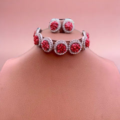 IRUM Luxurious Crushed Stone Statement Choker Set