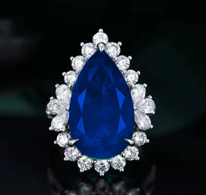 LITA Pure Silver Water Drop Luxury Rings - Adjustable