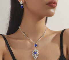 Elyria Bloom Silver Plated Square Drop Set