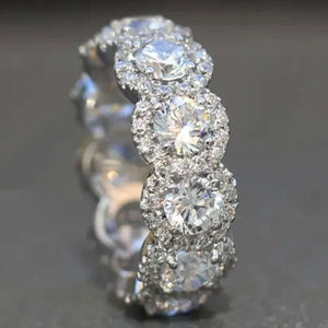KELLY Ultra Luxurious Thick Zirconium Pure Silver Ring