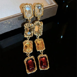 3D Multi Colored Rhinestone Studded Premium Earrings