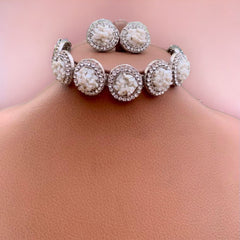 IRUM Luxurious Crushed Stone Statement Choker Set