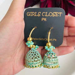 Turquoise Super Trending Versatile Jhumkis