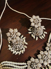 Classic Silver Plated Premium Choker Set Floral Vibe