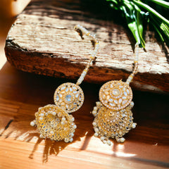 HUMA Polki Crystal Clustered Jhumka With Sahara Luxury Edition