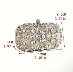 Glitterly Hand Crafted Deluxe Gemstone Clutch Bag