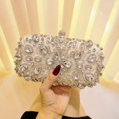 Glitterly Hand Crafted Deluxe Gemstone Clutch Bag