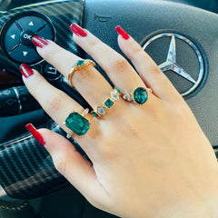 Pack Of 4 Stacked Bohemian Trending Rhinestone Rings