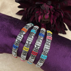 Handcrafted Oxidized Charming Silver Bangles