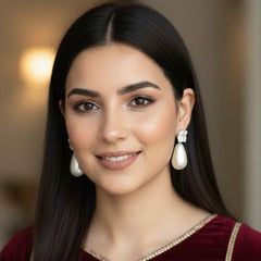 Minimalistic Pearl Drop Earrings