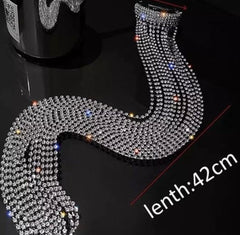 Deluxe Tassel Earrings & Head Wear Rhinestone Barbie Combo (Silver)