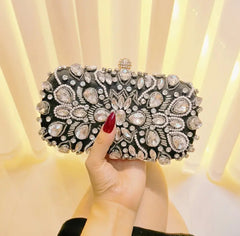 Glitterly Hand Crafted Deluxe Gemstone Clutch Bag