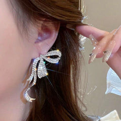 Sparkling Bow Knot Rhinestone Premium Earrings