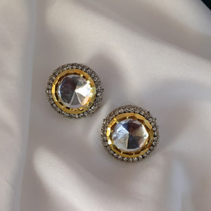 Indian Uncut Polki Real Kundan Deluxe Earrings