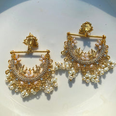 GC Chandbaali Hand Crafted Peacock Jhumka