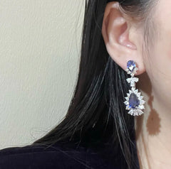 GC Rhodium Plated Deluxe Sapphire Earrings