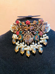 MADHURI Premium Nauratan Detailed Aesthetic Choker Set