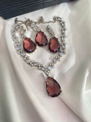 SIMRAN AD Crystal Zarkon Deluxe Sets With Doublet Stone