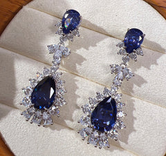 GC Rhodium Plated Deluxe Sapphire Earrings