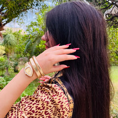 Luxurious Serpent Stainless Gold / Silver Plated Rhinestone Snake Head Watch