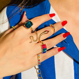 GEN Z Aesthetics Deluxe Snake Rhinestone Rings