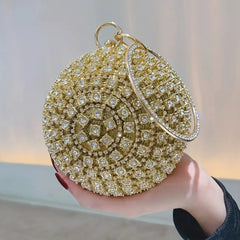 Rhinestone Round Ball Rhinestone Studded Clutch
