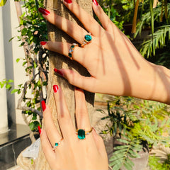 Pack Of 4 Stacked Bohemian Trending Rhinestone Rings