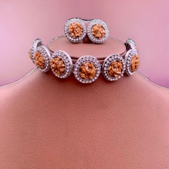 IRUM Luxurious Crushed Stone Statement Choker Set