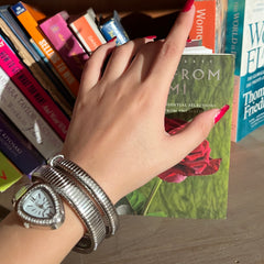 Luxurious Stainless Gold / Silver Plated Rhinestone Snake Head Watch