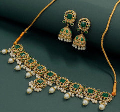 Square Pearl & Stone Choker Set Hand Crafted