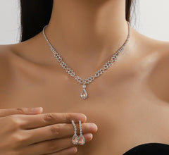 Sofia Tear Drop Super Luxurious Zircon Set