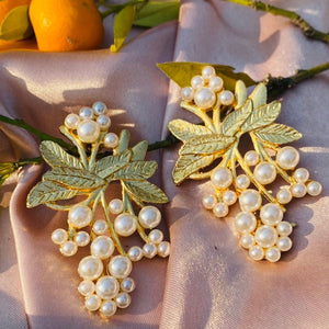 Pearl Punch Petal Artistic Glam Earrings