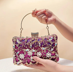 Aesthetic Embellished Hand Crafted Detailed Artwork Clutch