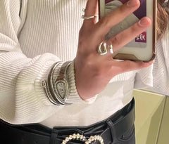 Luxurious Serpent Stainless Gold / Silver Plated Rhinestone Snake Head Watch