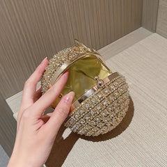 Rhinestone Round Ball Rhinestone Studded Clutch
