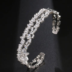 Silver Plated Adjustable Luxurious Crystal Bracelet